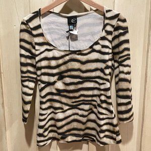 Roberto Cavalli Zebra Print Top - Black and Cream